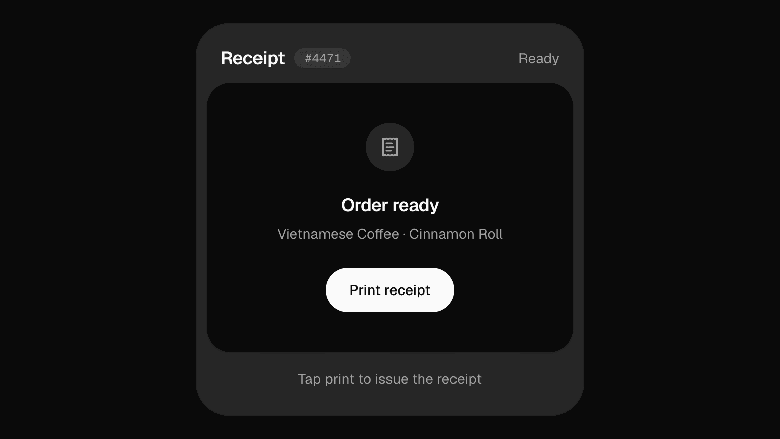 Receipt Printer component preview