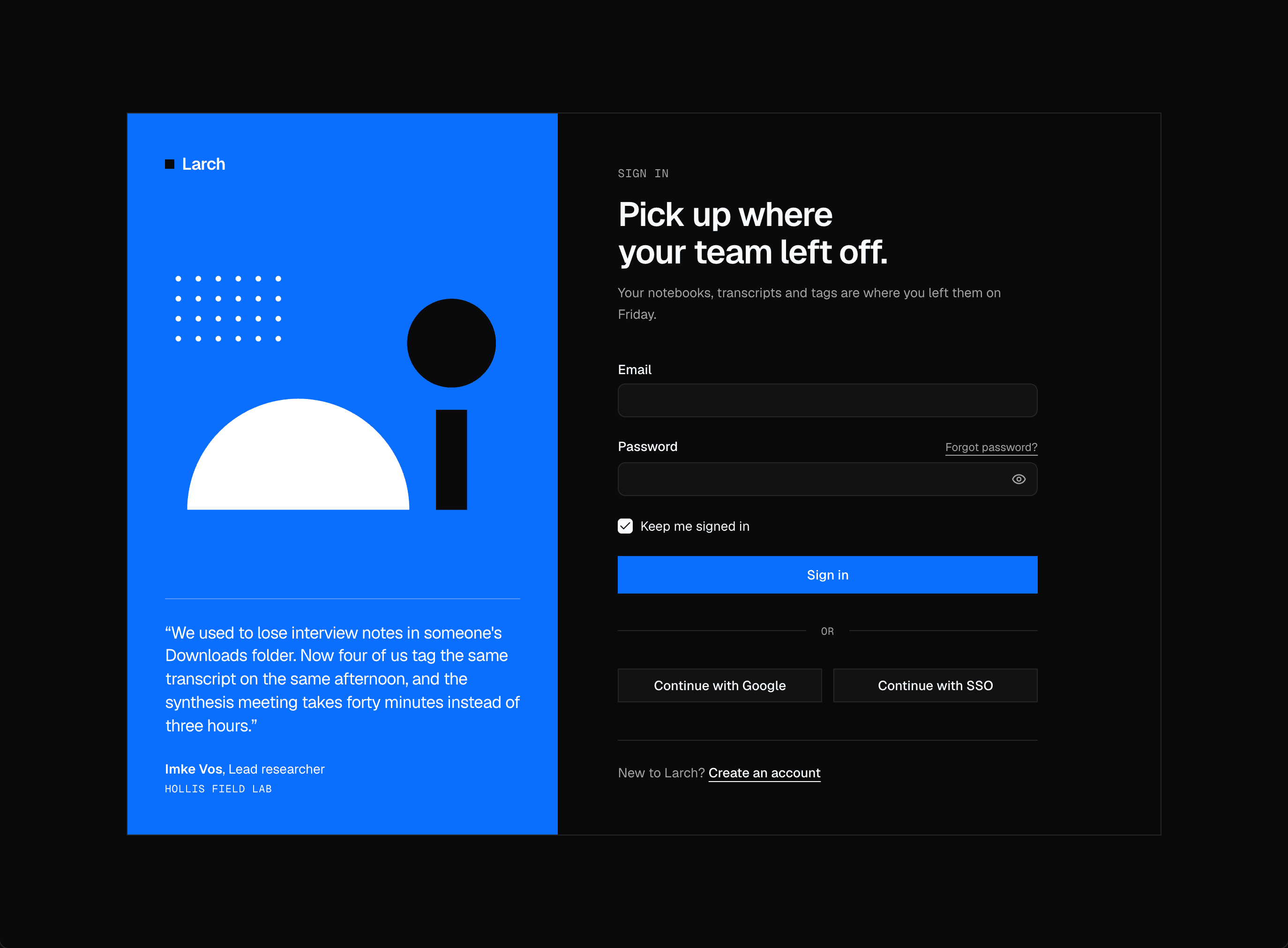 Sign In block preview
